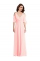 Cold Shoulder V-Neck V-Back Soft Chiffon A-Line Semi Formal Evening Dress / Bridesmaid Dress Brighton