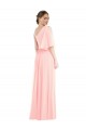 Bell Sleeves One Shoulder Soft Chiffon A-Line Semi Formal Evening Dress / Bridesmaid Dress Brighton