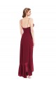Sleeveless Spaghetti Straps Low Back Soft Chiffon A-Line High Low Evening Gown / Bridesmaid Dress Brighton