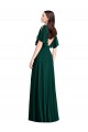 Bell Sleeves Bateau Neck V-Back Soft Chiffon A-Line Semi Formal Evening Dress / Bridesmaid Dress Brighton