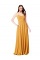 Sleeveless Saffron V-Neck Soft Chiffon A-Line Formal Dress / Bridesmaid Dress Brighton