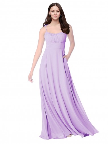 Sleeveless Scoop Neck Soft Chiffon A-Line Bridal Party Dress Brighton