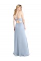 Sleeveless Halter Neck Keyhole Back Chiffon A-Line Bridesmaid Dress / Evening Dress Brighton