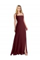 Sleeveless Square Neck Low Back Soft Chiffon A-Line Bridesmaid Dress Brighton