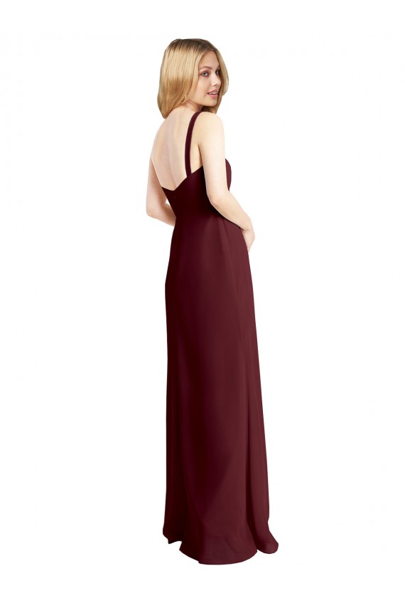 Sleeveless Square Neck Low Back Soft Chiffon A-Line Bridesmaid Dress Brighton