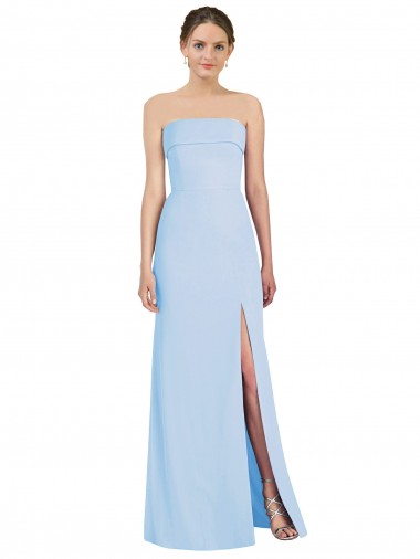 Sleeveless Strapless Low Back Soft Chiffon Trumpet Black Tie Evening Gown / Bridesmaid Dress Brighton