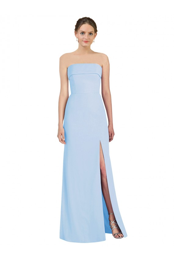 Sleeveless Strapless Low Back Soft Chiffon Trumpet Black Tie Evening Gown / Bridesmaid Dress Brighton