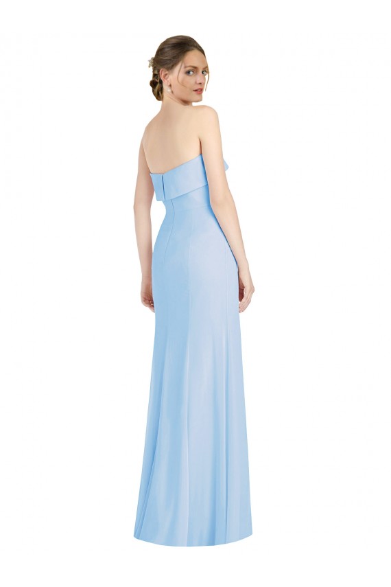 Sleeveless Strapless Low Back Soft Chiffon Trumpet Black Tie Evening Gown / Bridesmaid Dress Brighton
