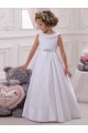 Sleeveless Bateau Neck Satin & Lace Ball Gown Flower Girl Dresses Brighton