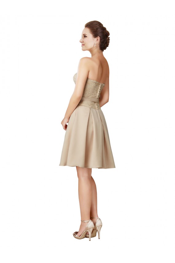 Sleeveless Sweetheart Satin & Lace A-Line Bridesmaid Dress Brighton