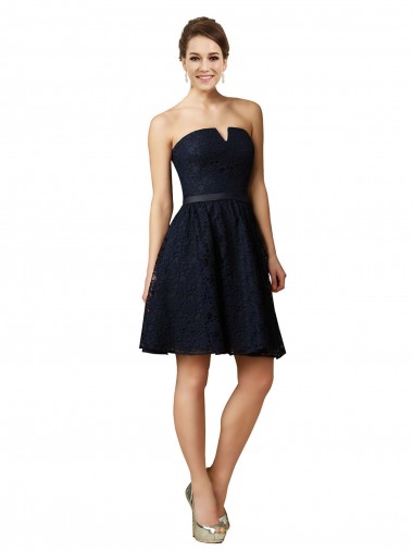 Sleeveless V-Neck Lace A-Line Bridesmaid Dress Brighton