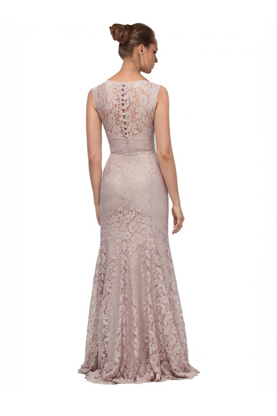 Sleeveless Illusion Neck Lace Mermaid Prom Dress / Bridesmaid Dress Brighton