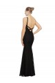 Sleeveless Jewel Neck Open Back Lace Sheath Bridesmaid Dress Brighton