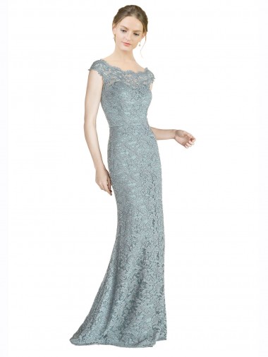 Cap Sleeves Off the Shoulder Lace Mermaid Prom Dress / Bridesmaid Dress Brighton