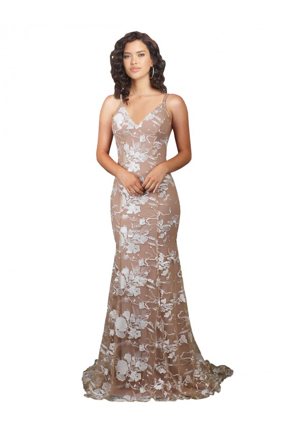 Sleeveless V-Neck Open Back Lace Mermaid Wedding Dress Brighton