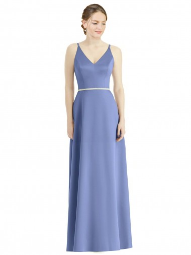Sleeveless Spaghetti Straps Satin A-Line Bridesmaid Dress Brighton