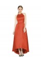 Sleeveless Halter Neck Satin A-Line High Low Bridesmaid Dress Brighton