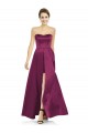 Sleeveless Merlot Strapless Satin A-Line Bridesmaid Dress Brighton