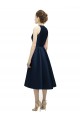 Sleeveless Dark Navy Halter Neck Satin A-Line High Low Bridesmaid Dress Brighton
