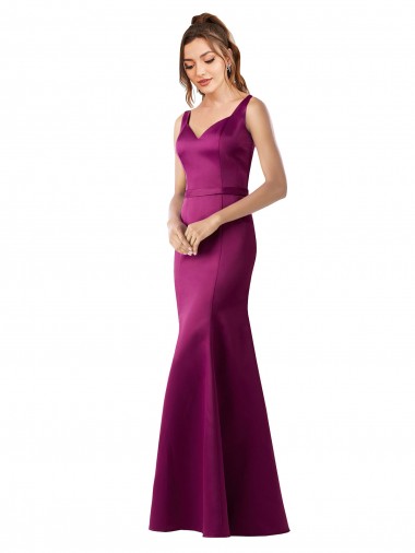 Sleeveless Bateau Neck Open Back Satin Sheath Black Tie Evening Gown / Prom Dress / Bridesmaid Dress Brighton