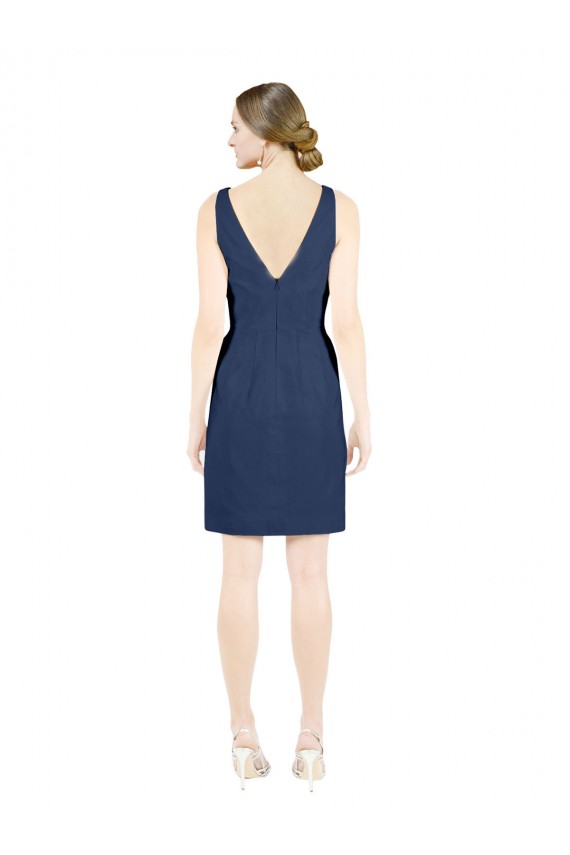 Sleeveless V-Neck Open Back Satin A-Line Evening Gown / Bridesmaid Dress Brighton