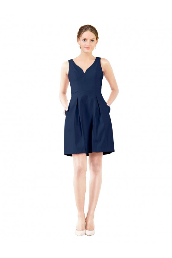 Sleeveless V-Neck Satin A-Line Bridesmaid Gown Brighton