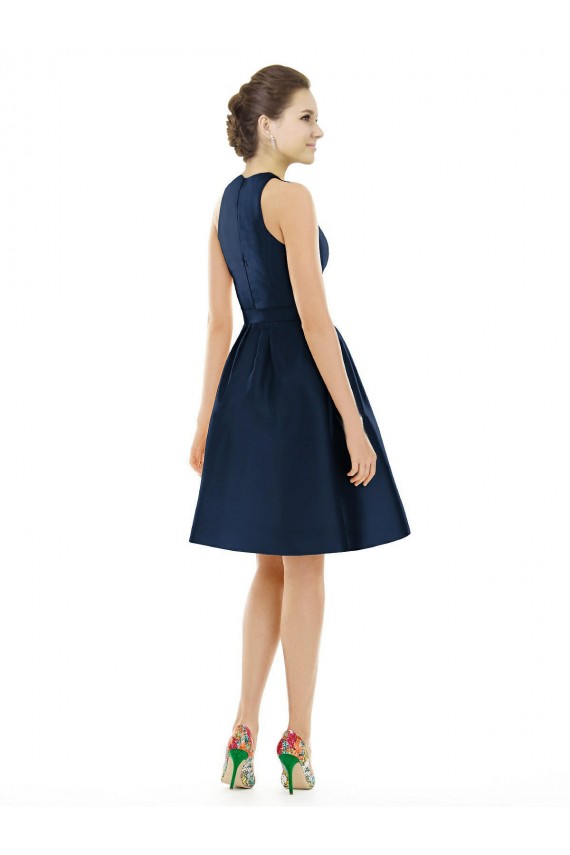 Sleeveless Halter Neck Satin A-Line Bridesmaid Dress Brighton