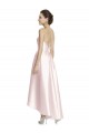 Sleeveless Spaghetti Straps Criss Cross Open Back Satin A-Line High Low Bridesmaid Dress Brighton