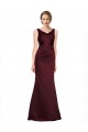 Sleeveless V-Neck Low Back Satin A-Line Black Tie Evening Gown / Prom Dress / Bridesmaid Dress Brighton