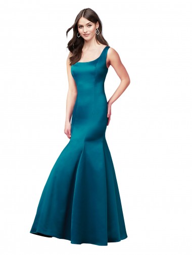 Sleeveless Bateau Neck Satin Mermaid Prom Dress / Bridesmaid Dress Brighton