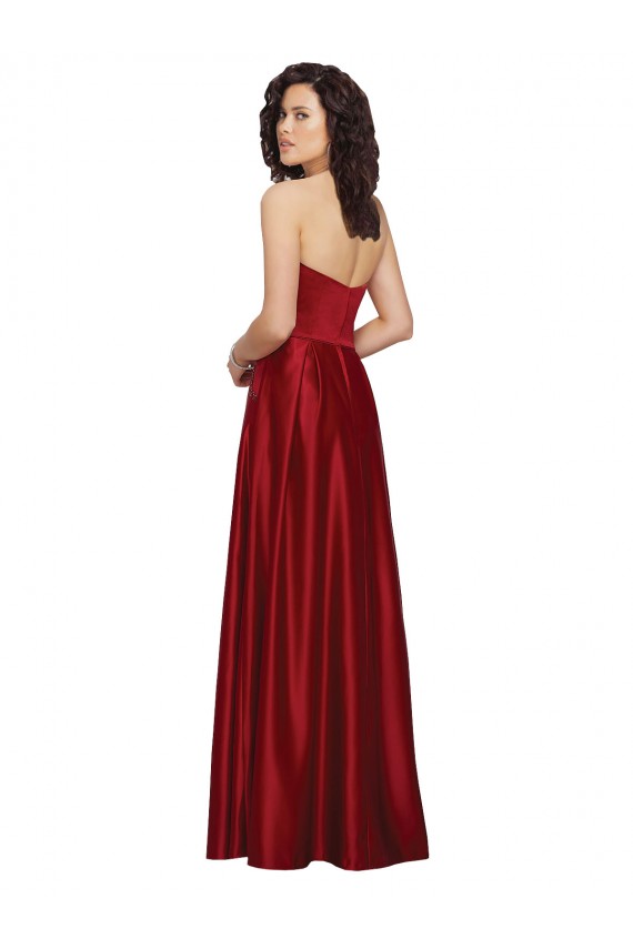 Sleeveless Strapless Satin A-Line Prom Dress / Bridesmaid Dress Brighton