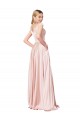 Sleeveless Off the Shoulder Satin A-Line Formal Evening Gown / Prom Dress / Bridesmaid Dress Brighton