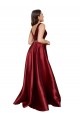 Sleeveless V-Neck V-Back Satin A-Line Formal Plus Size Evening Gown / Prom Dress / Bridesmaid Dress Brighton