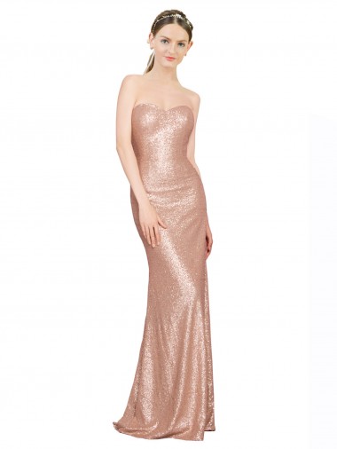 Sleeveless Sweetheart Low Back Sequin A-Line Formal Evening Gown / Prom Dress / Bridesmaid Dress Brighton
