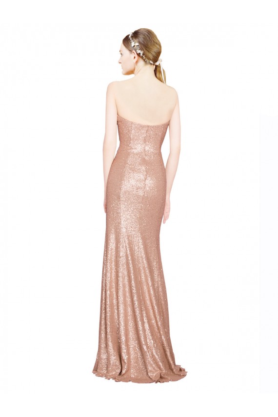 Sleeveless Sweetheart Low Back Sequin A-Line Formal Evening Gown / Prom Dress / Bridesmaid Dress Brighton