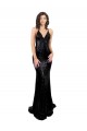 Sleeveless V-Neck Criss Cross Open Back Sequin Mermaid Black Tie Evening Gown / Prom Dress / Bridesmaid Dress Brighton