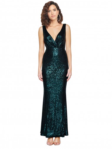 Sleeveless V-Neck Sequin Mermaid Bridesmaid Dress / Evening Dress Brighton