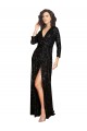 Long Sleeves V-Neck Sequin A-Line Formal Dress / Bridesmaid Dress Brighton