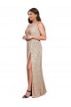 Sleeveless V-Neck Sequin A-Line Black Tie Plus Size Evening Gown / Prom Dress / Bridesmaid Dress Brighton