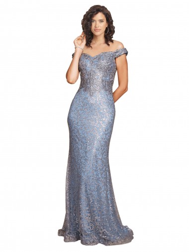 Sleeveless Off the Shoulder Sequin Mermaid Formal Dress / Bridesmaid Dress Brighton