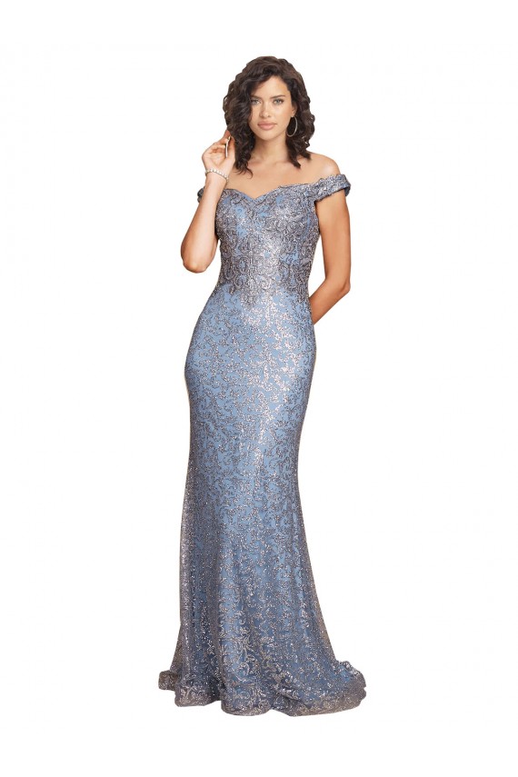 Sleeveless Off the Shoulder Sequin Mermaid Formal Dress / Bridesmaid Dress Brighton