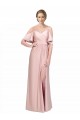 Cold Shoulder Off the Shoulder Low Back Silk like Satin Sheath Formal Evening Gown / Prom Dress / Bridesmaid Dress Brighton