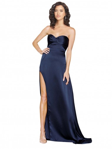 Sleeveless Sweetheart Low Back Silk like Satin A-Line Formal Evening Gown / Prom Dress / Bridesmaid Dress Brighton