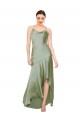 Sleeveless Cowl Neck Criss Cross Open Back Silk like Satin A-Line High Low Evening Gown / Prom Dress / Bridesmaid Dress Brighton