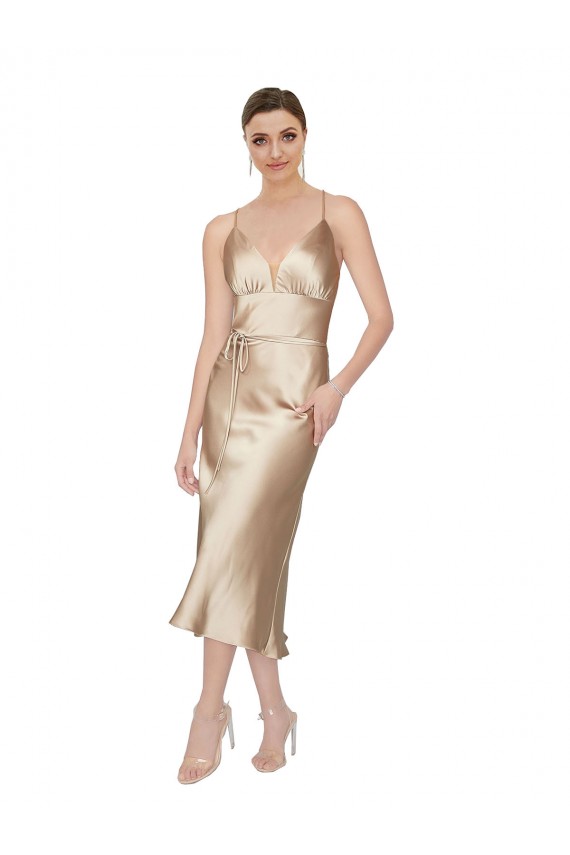 Sleeveless V-Neck Silk like Satin A-Line Formal Evening Gown / Prom Dress / Bridesmaid Dress Brighton
