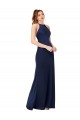 Sleeveless High Neck Criss Cross Back Silk like Satin Sheath Formal Evening Gown / Prom Dress / Bridesmaid Dress Brighton