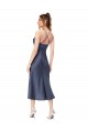 Sleeveless Cowl Neck Criss Cross Back Silk like Satin Sheath High Low Evening Gown / Prom Dress / Bridesmaid Dress Brighton