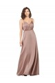Sleeveless V-Neck Silk like Satin A-Line Formal Evening Gown / Bridesmaid Dress Brighton