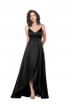 Sleeveless V-Neck Low Back Silk like Satin A-Line High Low Evening Gown / Prom Dress / Bridesmaid Dress Brighton