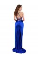 Sleeveless Royal Blue Cowl Neck Criss Cross Open Back Silk like Satin Sheath Formal Evening Gown / Prom Dress / Bridesmaid Dress Brighton